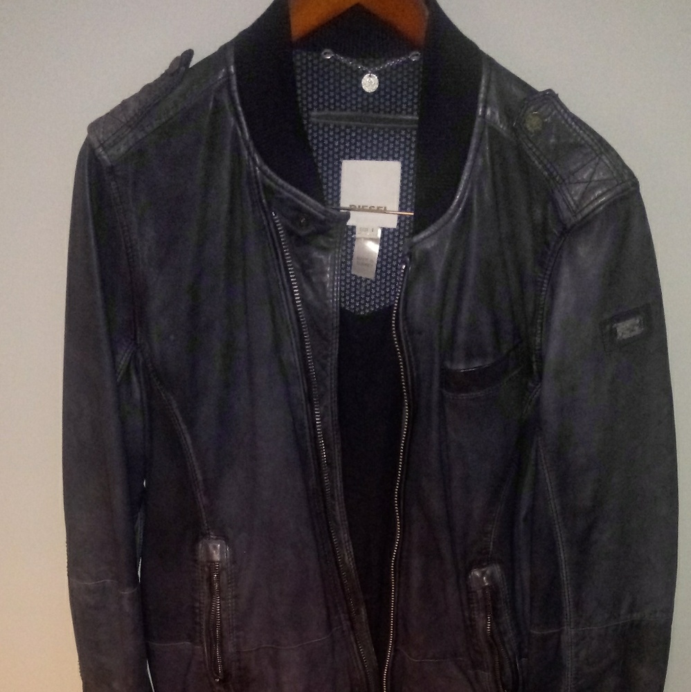 Diesel Leather Baseball Jacket